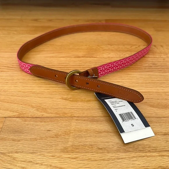 Vineyard Vines Silk Belt Women M Patchwork Neon Whale Preppy Leather Buckle Slim Vineyard Vines Whale Belt In Women main image 4